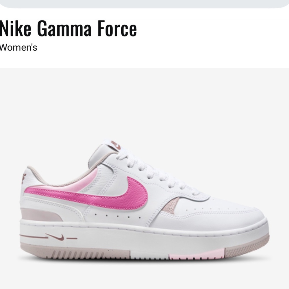 Nike White and Pink Retro Sneakers